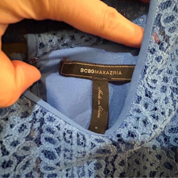 BCBGMaxAzria Blue Trina Lace Blocked Dress. Women’s Size Small. NWOTS - Picture 2 of 6